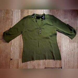 Axcess Forest Green Ribbed Knit Top